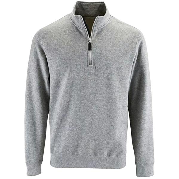SOLS Mens Stan Contrast Zip Neck Sweatshirt - Grey Marl