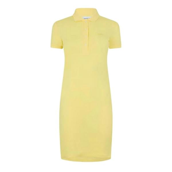 Lacoste Womens/Ladies Collared Polo Shirt Dress - Yellow - 