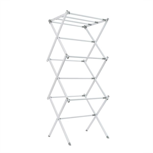 JVL Extendable 3 Tier Concertina Clothes Airer, White