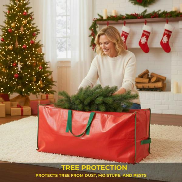 9ft Red Christmas Tree Storage Bag for Disassembled Artificial Trees image 7