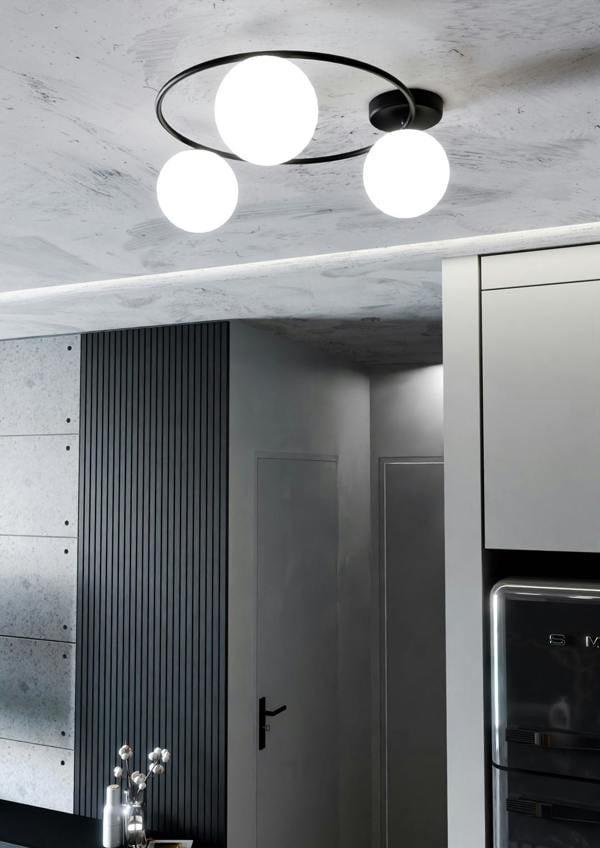 Emibig SOPRA Ceiling lamp  3 x E14 Black with White Shade