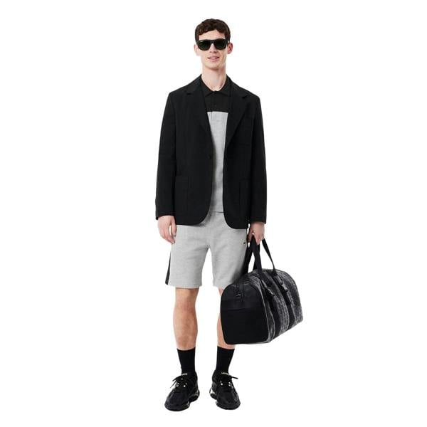 Lacoste Mens Fleece Colour Block Regular Shorts - Grey - 