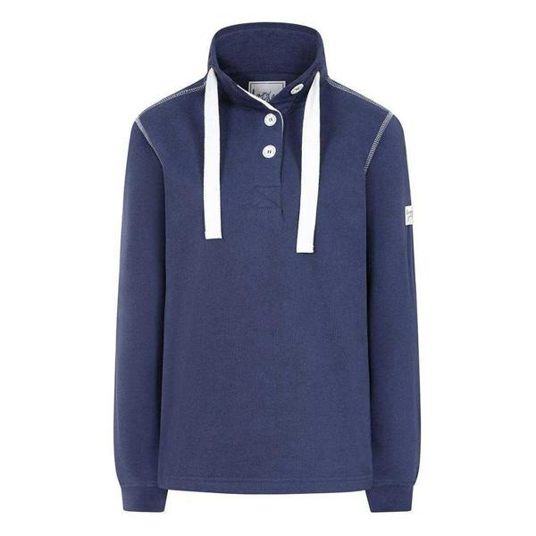 Lazy Jacks Womens/Ladies Button Neck Sweatshirt - Twilight