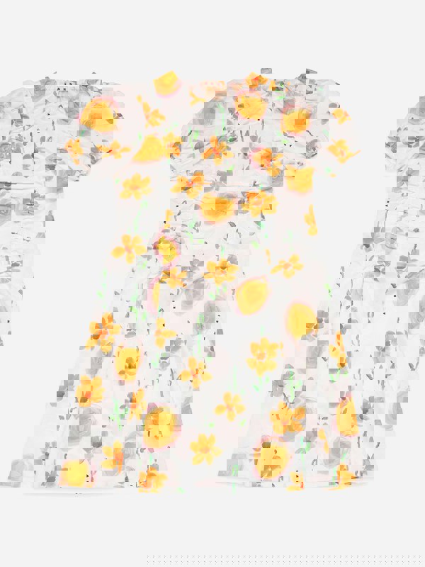 MARNI KIDS MARNI Girls Flower Print Poplin Dress in White