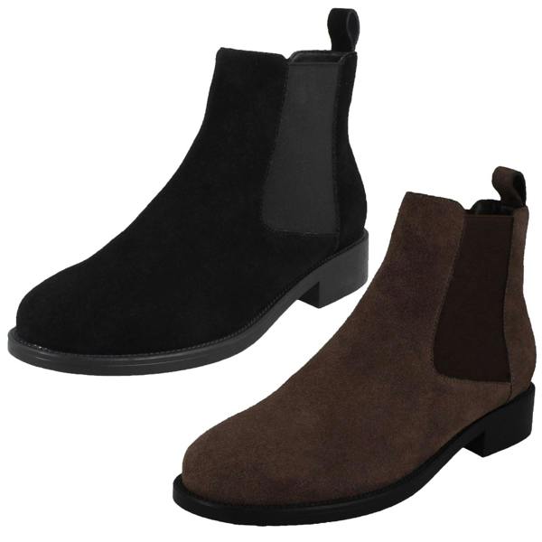 Leather Collection Ladies Leather Collection Suede Leather Ankle Boots F50979