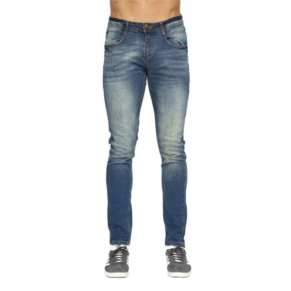 Duck and Cover Mens Tranfold Slim Jeans - Tinted Blue