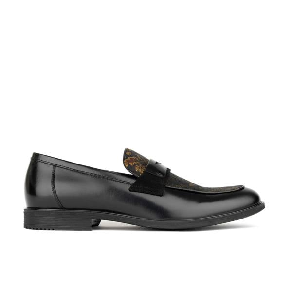 Embassy London Gosselin - Black & Yellow Flowers - Men's leather loafer with jaquard details