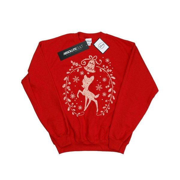 Disney Girls Bambi Christmas Wreath Sweatshirt - Red