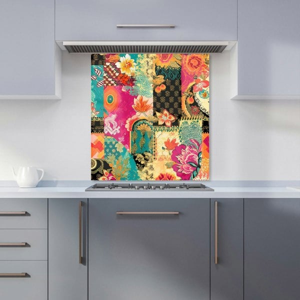 Warren Reed - Designer Patchwork Mixed Textiles Kitchen Splashback