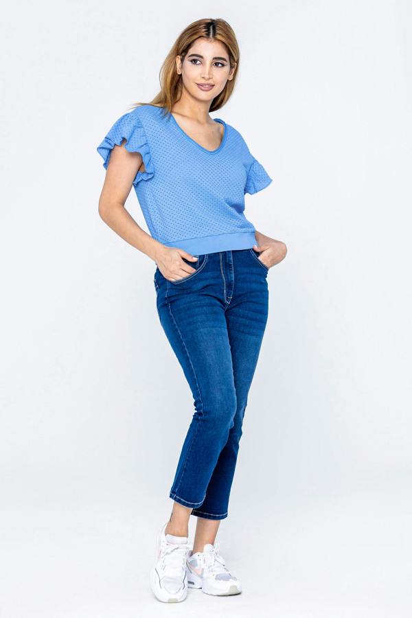 ENORSIA Women’s Frill Sleeve T-Shirt
