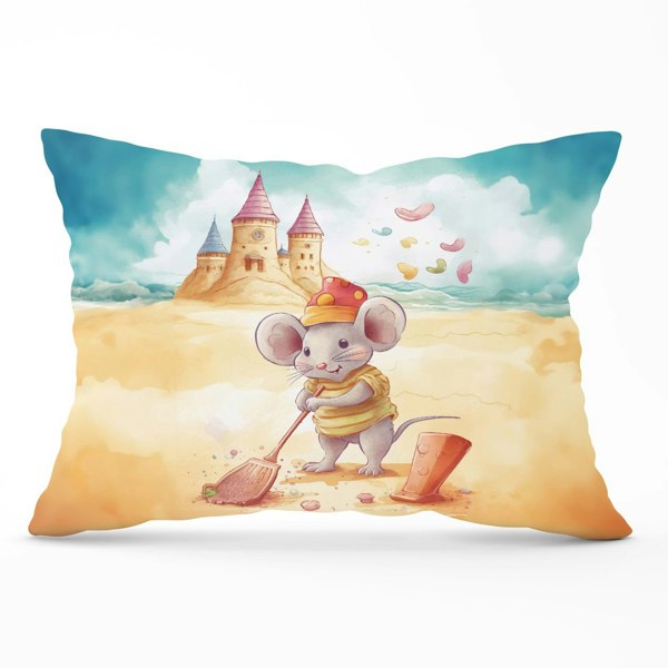 Warren Reed Mouse On A Beach Holiday Cushions