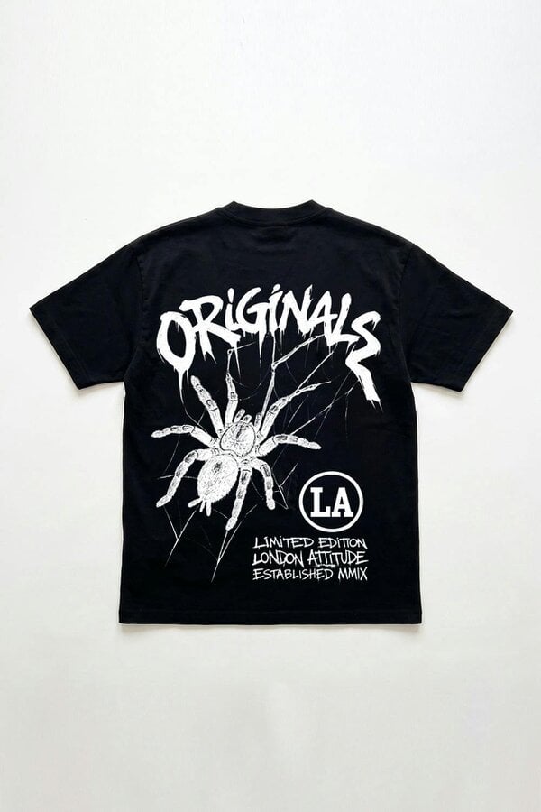 London Attitude Originals Oversized Heavyweight Spider Graphic T-Shirt