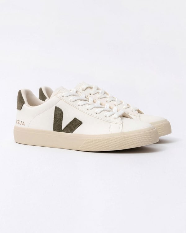 Veja Campo Leather Womens Trainers - White/Khaki