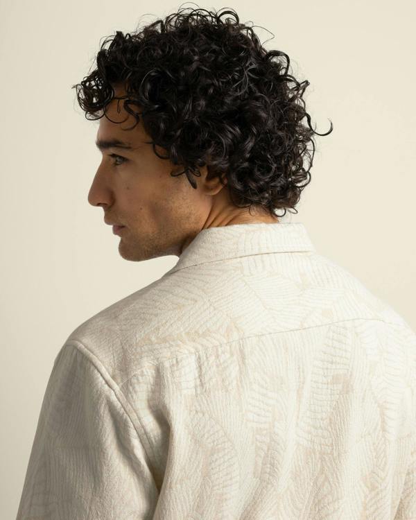 Larsson & Co Rafe - Leaf Jacquard Short Sleeve Shirt