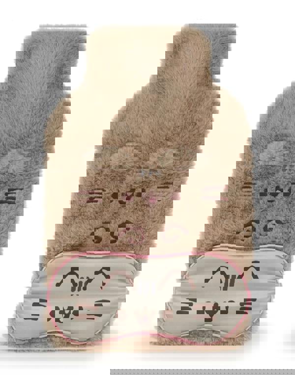 Pusheen Womens Brown Novelty face & Eye Mask Hot Water Bottle With Eye Mask (One Size)