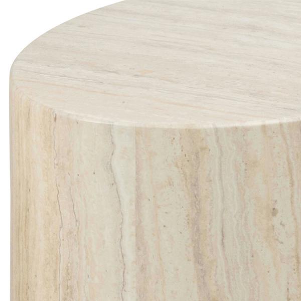 Wyld Haus Sendai Light Oak Colour Tavertine Effect Oval Coffee Table Set