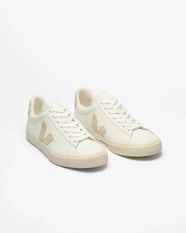 Veja Campo Leather Womens Trainers - Extra White/Almond