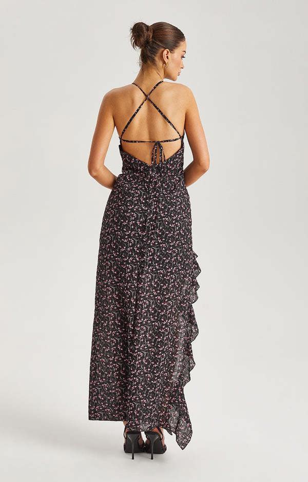 Urban Bliss Floral Ruffle Strappy Maxi Dress
