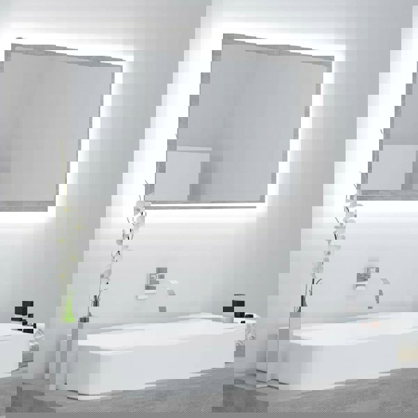 Berkfield LED Bathroom Mirror Concrete Grey 80x8.5x37 cm Acrylic