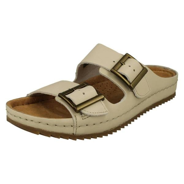 Clarks Ladies Clarks Adjustable Dual Strap Mule Sandals Brookleigh Sun