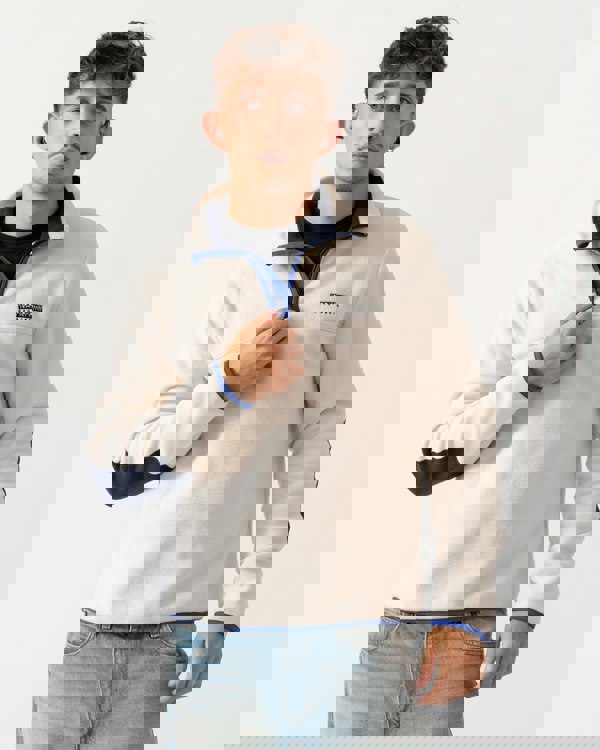 Napapijri Dergana Mens Half Zip Sweatshirt - Beige Dimity N1J