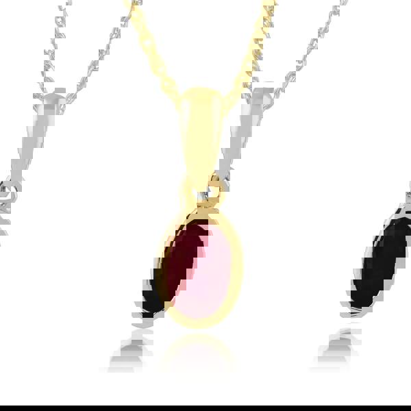 Classic Oval Ruby Bezel Stud Earrings & Pendant Set Image 4