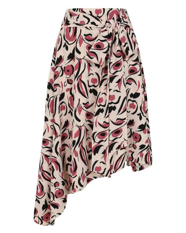 HotSquash Asymmetric Hem Skirt with Bow Ties