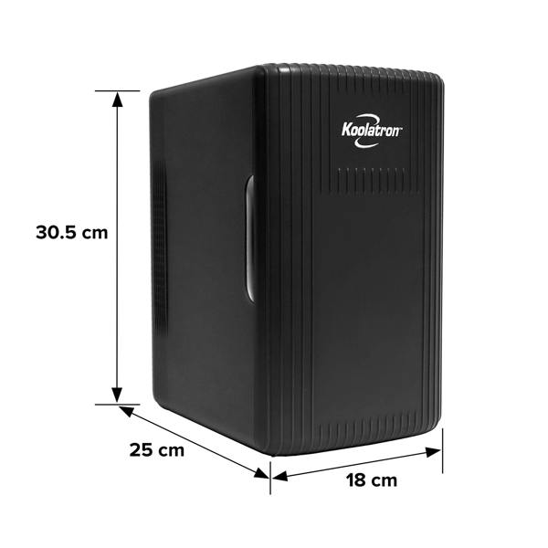 Koolatron 6L Mini Fridge 8 Can Portable Skincare Fridge for Bedroom, Car or Office – 12V Cooler & Warmer (Black)
