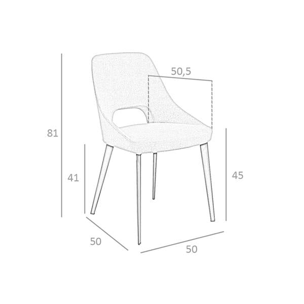 Angel Cerdá Grey Fabric Chair 4101