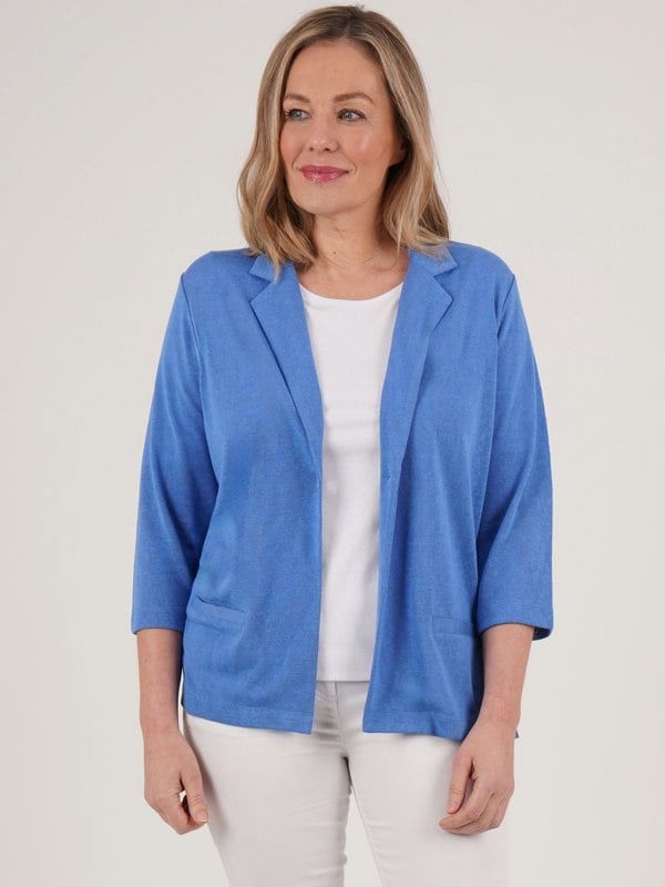 PennyPlain Front Button Jacket - Light Ultramarine