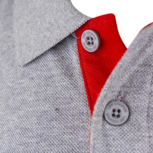 Lee Cooper Mens Marl Pique Polo Shirt - Grey - 