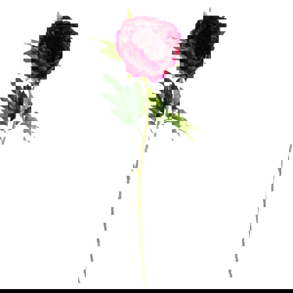 Leaf Pack of 6 x 80cm Artificial Dark Pink Peony Stem