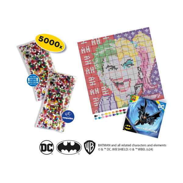 SES Creative DC Batman - Joker and Harley Quinn Iron on Beads Colour Mix