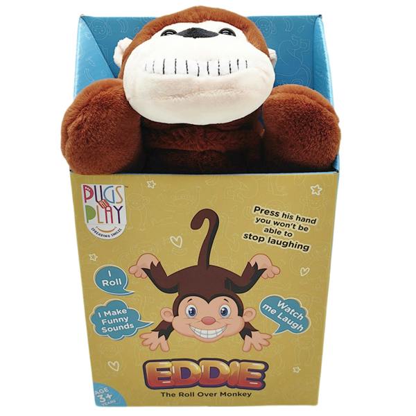 Pugs at Play Eddie Roll Over Monkey Interactive Plush Toy