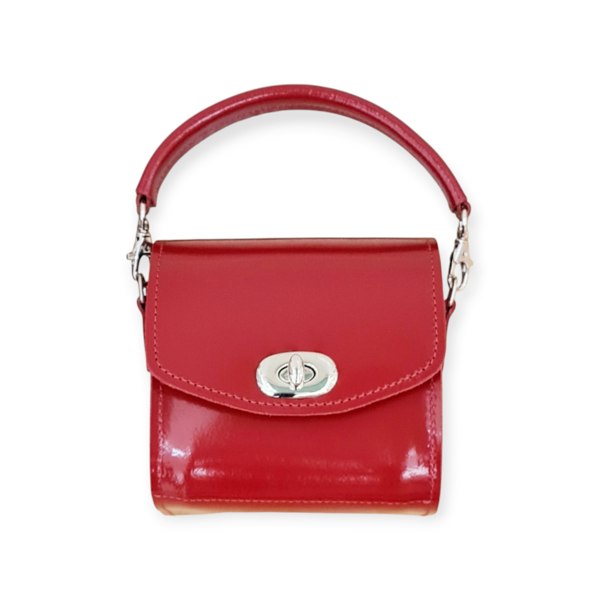 Zatchels Bauble Handmade High Shine Leather Handbag - Red