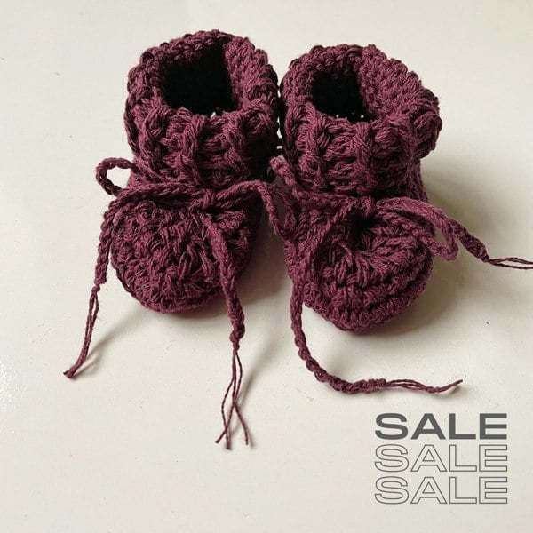 Gooseberry Fool Cotton Tie Baby Booties
