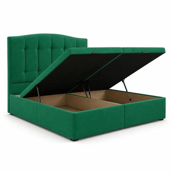 Great British Beds Nathalia Divan Ottoman Bed - Green Plush