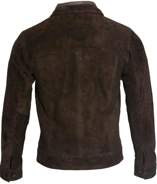 Infinity Leather Mens Retro Classic Suede Leather Biker Jacket