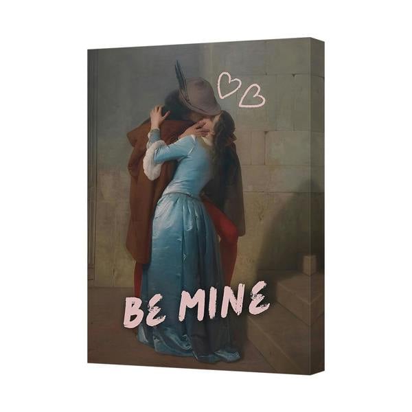 Benjamin Tate Design Be Mine Romantic Canvas Print With Couple Embrace Wall Art