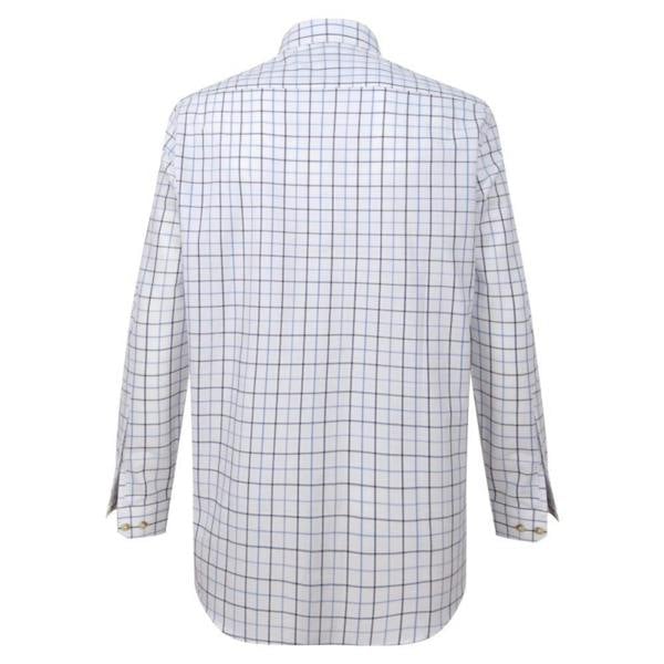 Back view of Hoggs of Fife Viscount shirt showing full Tattersall check and relaxed country fit, designed for smart outdoor occasions