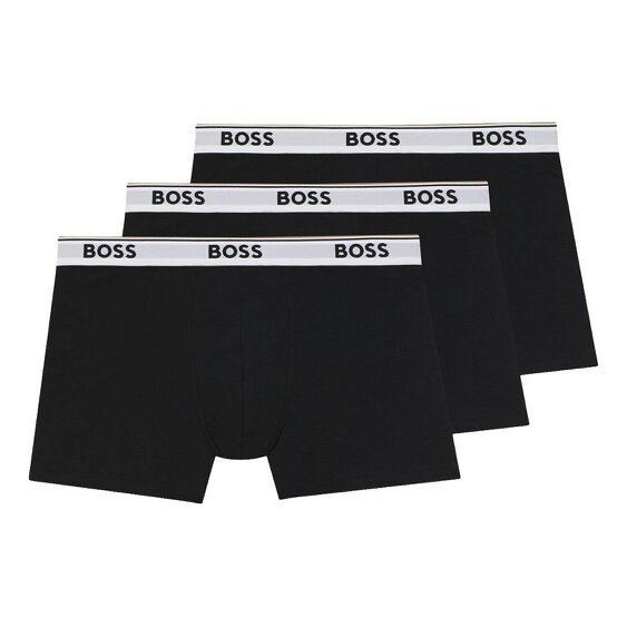 Boss 3 Pack Cotton Stretch Boxer Brief - Black/White