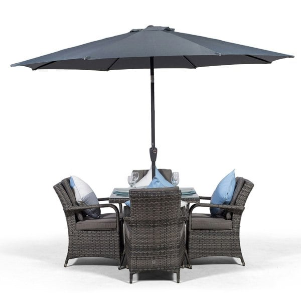 Giardino Arizona Square 4 Seater Rattan Patio Dining Set