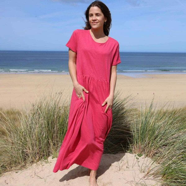 Lazy Jacks LJ525 - Ladies Long Gathered Dress - Cherry