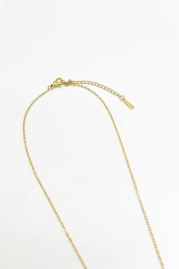 SVNX Diamante & Seashell Heart Necklace in Gold - Gift Boxed