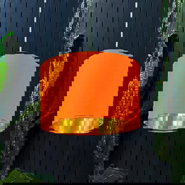 love Frankie cotton lampshade in pumpkin with gold lining