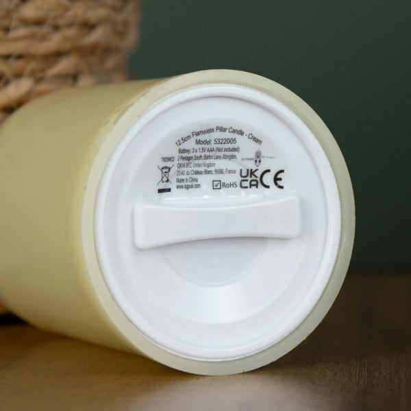 Samuel Alexander 13cm Battery Operated Cream Flickering Flameless LED Pillar Candle