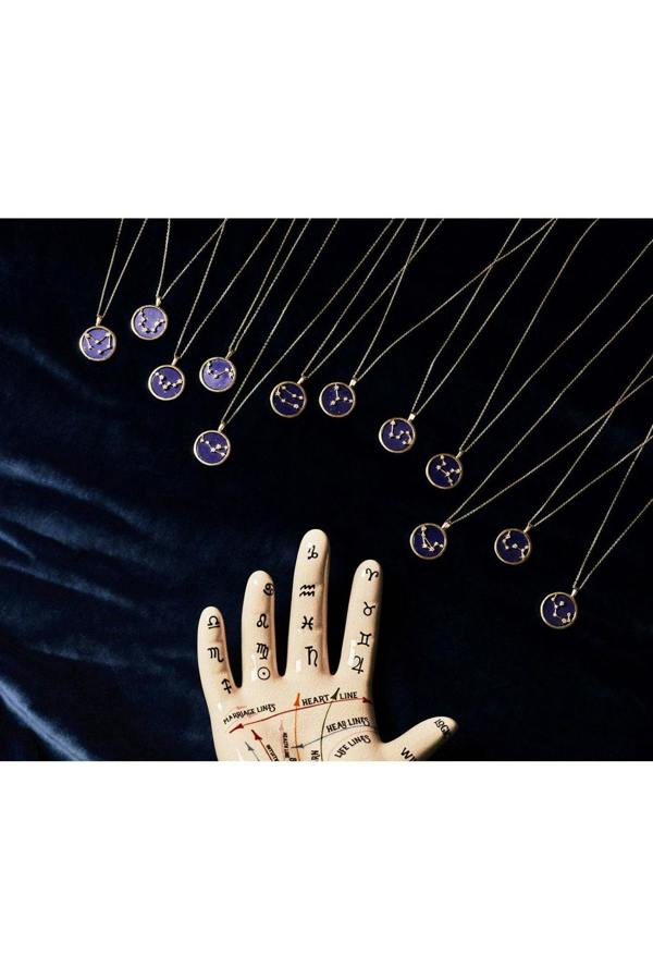 Zodiac Lapis Lazuli Gemstone Star Constellation Pendant Necklace Silver Scorpio - LATELITA Necklaces