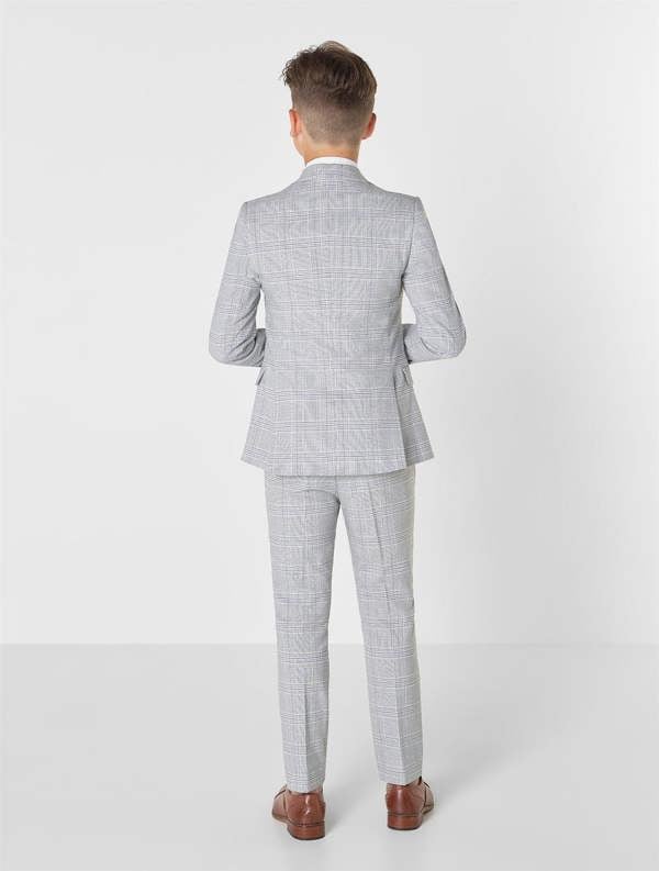 Grey check page boy suit