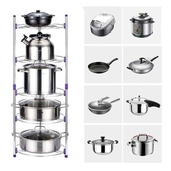 HYGRAD BUILT TO SURVIVE 5 Tier Kitchen Pots & Pans Storage Rack Large Pots & Pans Corner Rack Holder