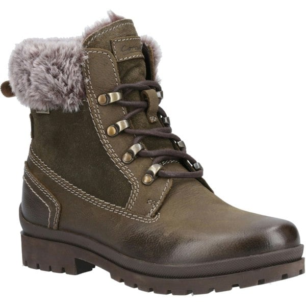 Cotswold Evenlode Leather Women's Khaki Winter Ankle Boots